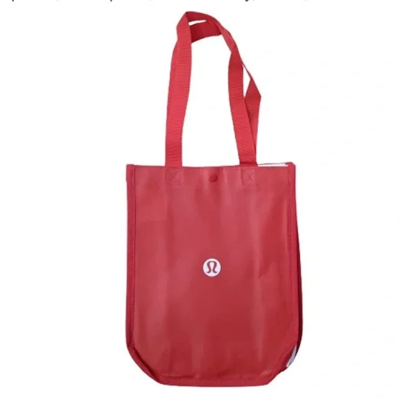 New LULULEMON Black LOGO Reusable Shopping Gym Lunch Bag Large